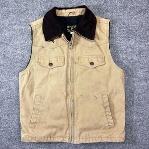 Wyoming Traders Vest Mens S Beige Canvas Lined Concealed Carry Holster Hunting